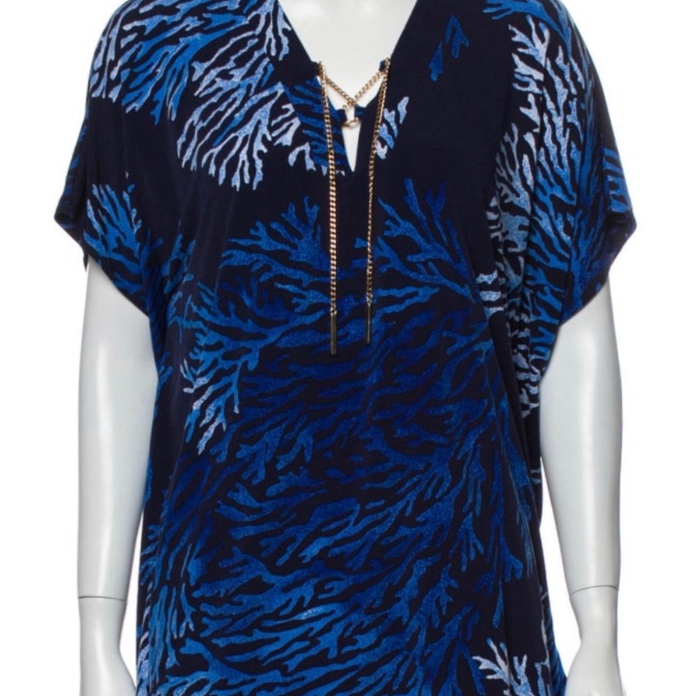 Michael Kors Printed V-neck Blouse